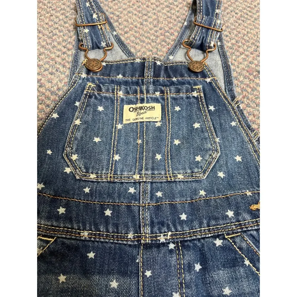 Oshkosh Vestback Denim Star Shortalls Toddler size 2T